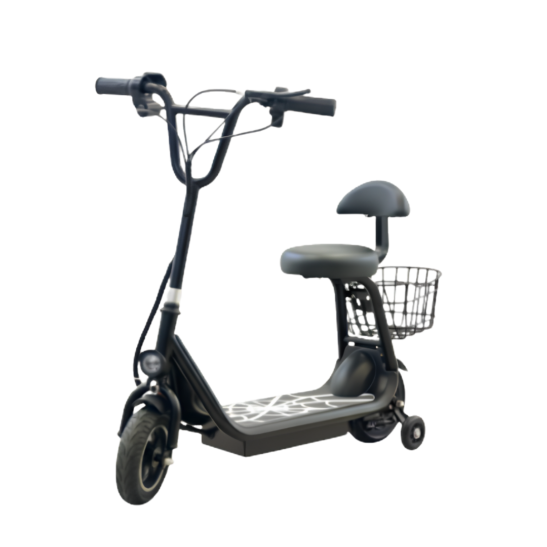 Kids Electric Scooter with Seat & Lumbar Support | Key Ignition Ride-On with Basket UAE