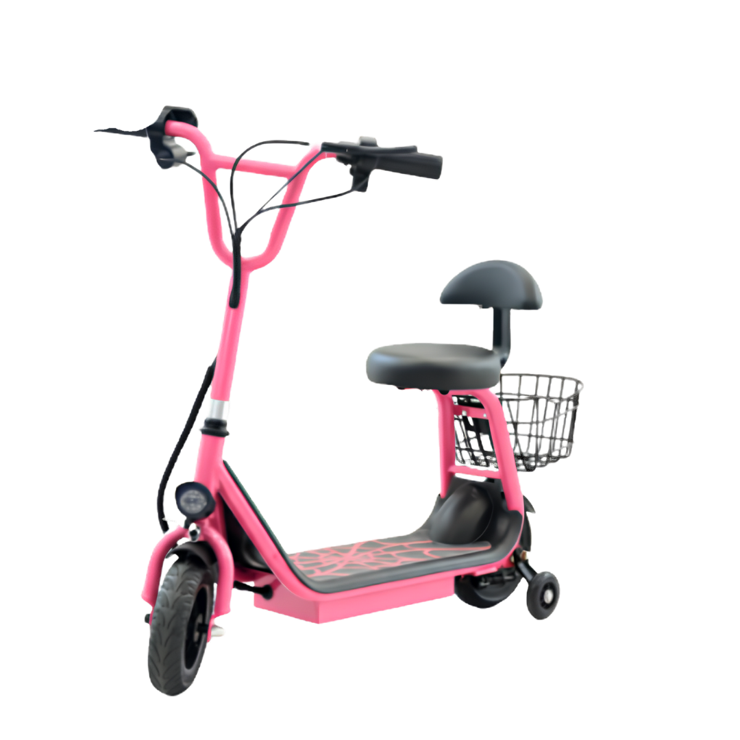 Kids Electric Scooter with Seat & Lumbar Support | Key Ignition Ride-On with Basket UAE
