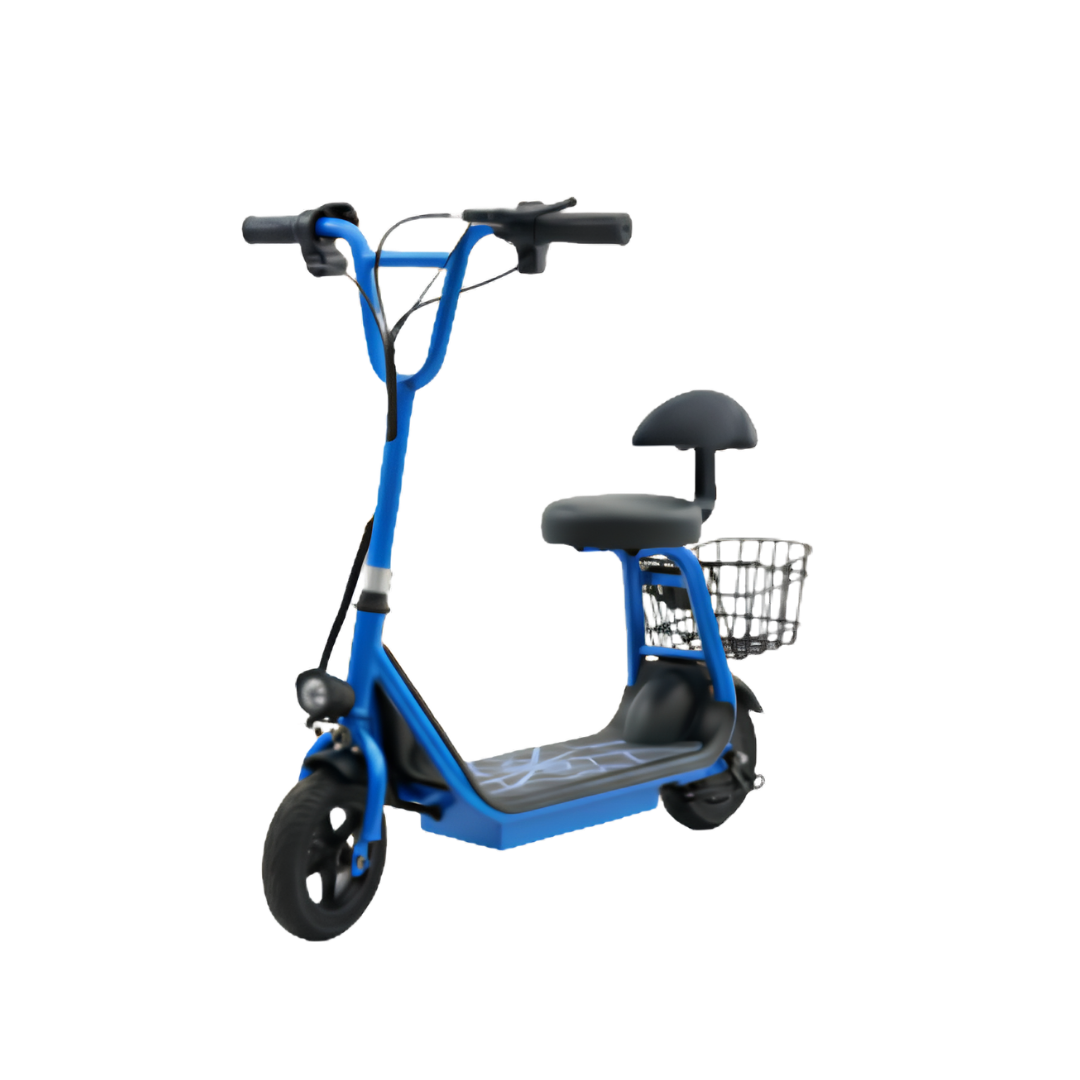 Kids Electric Scooter with Seat & Lumbar Support | Key Ignition Ride-On with Basket UAE