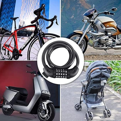 5-Digit Combination Scooter & Bike Lock (1.2M) - Anti-Theft