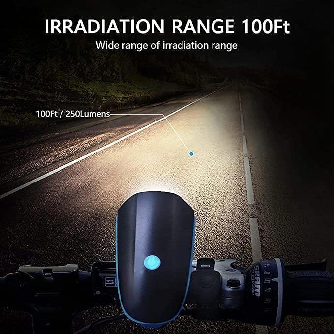 2-in-1 E-Scooter Headlight & Electric Horn (USB Rechargeable)