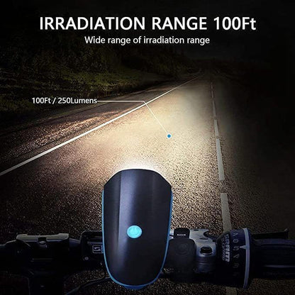 2-in-1 E-Scooter Headlight & Electric Horn (USB Rechargeable)