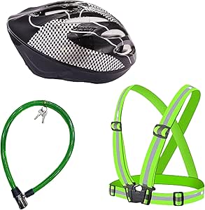 3-in-1 E-Scooter Safety Kit (Helmet, Wire Lock & Reflective Vest)
