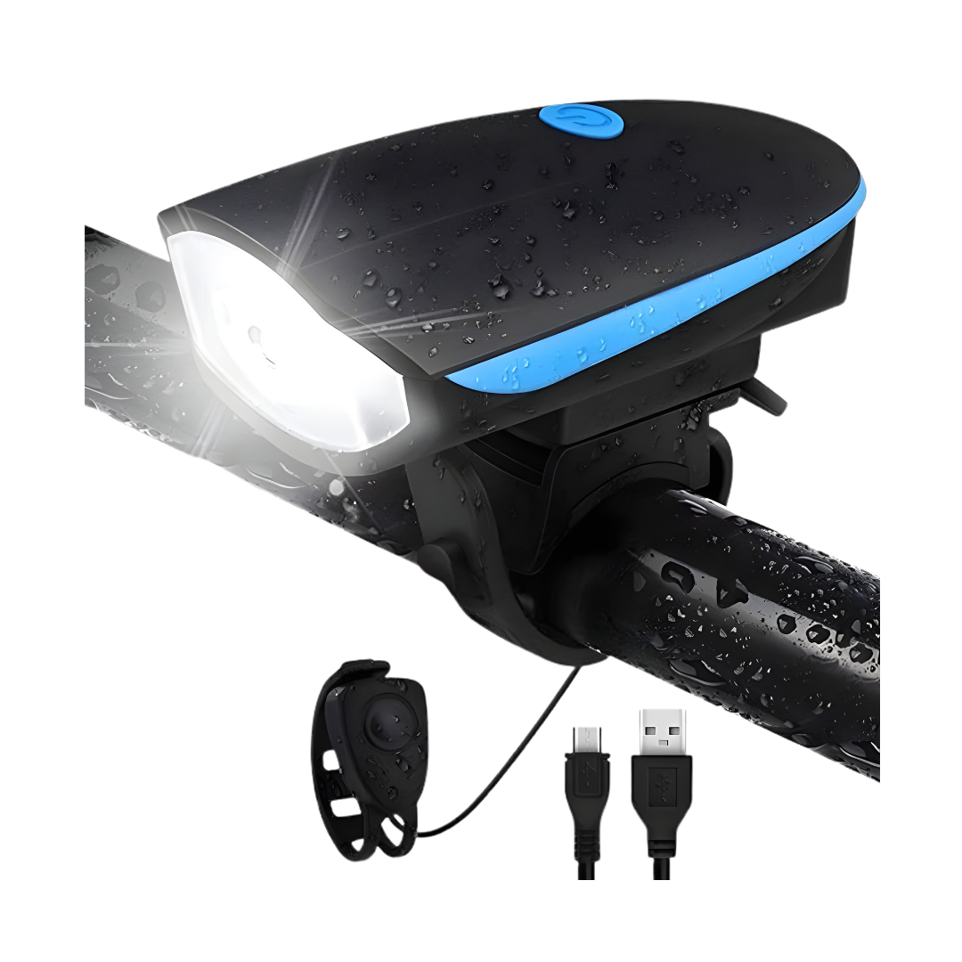 2-in-1 E-Scooter Headlight & Electric Horn (USB Rechargeable)