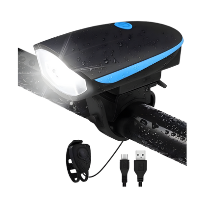 2-in-1 E-Scooter Headlight & Electric Horn (USB Rechargeable)