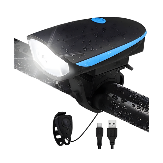 2-in-1 E-Scooter Headlight & Electric Horn (USB Rechargeable)